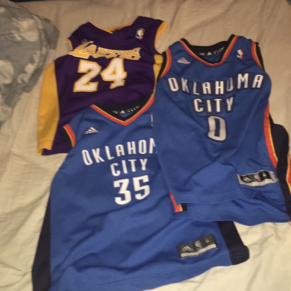 Kobe, Durant, and Westbrook jerseys